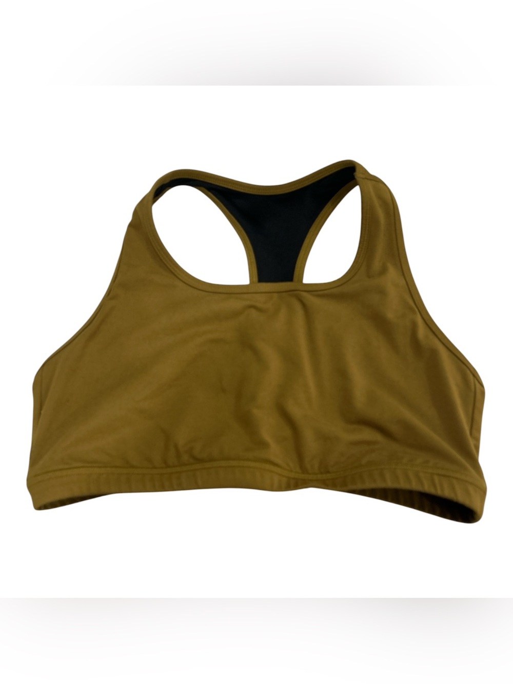 FLEO Racerback T-Back Sports Bra in Olive/Brown - Size XL